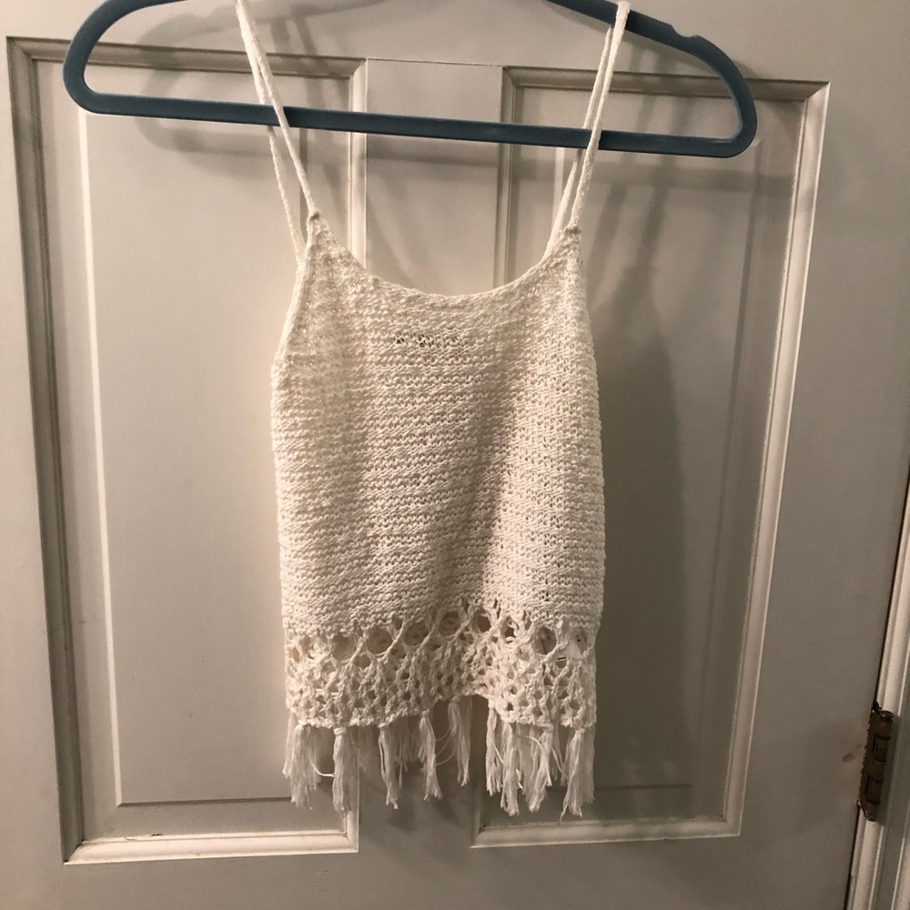 Cute white knitted Abercrombie tang top